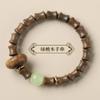 Pulsera de Sándalo Verde Natural Pulsera de Sándalo para Niñas de Alto Nivel Pulsera de Ébano para Hombre Cuentas Culturales de Bambú