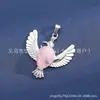 Pingente de Pedra Natural Cristal Ametista Cristal Rosa Coluna Hexagonal de Ponta Única Acessório de Yoga Pingente de Pêndulo Pingente de Pomba