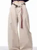 Pantalones Retro de Estilo Americano con Scimitar Decorativo para Hombre 2025 Primavera Nueva Llegada Tubo Recto Sueltos Pierna Ancha Pantalones de Trabajo
