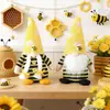 Decorações de Festa do Novo Abelha Transfronteiriças Lã Cordeiro Tecido Tricotado Listrado Bonecos Sem Rosto Ornamentos Bonecos Casal Atacado