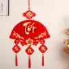 Vietnam Comercio Exterior Transfronterizo Popular Año Nuevo Festival de Primavera Nuevo Terciopelo Tridimensional Forma de Abanico Colgante de Bendición Decoración de Año Nuevo Colgante