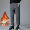 Pantalones de invierno para hombre con forro polar para exportación, cálidos y gruesos, pantalones deportivos casuales de corte holgado para uso en exteriores