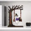 Decoración de Columpio Fantasma de Halloween Transfronterizo Estante de Libros Fantasma de Lectura de Madera Adorno de Esquina de Libros de Escritorio Decoración de Atmósfera