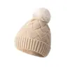Chapéu de Lã Tricotado com Padrão de Losangos Twill Europeu e Americano Novo com Forro de Fleece Espessado Proteção contra Frio Simples Versátil Esqui Chapéu Feminino