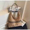 Bolso de Lona Transfronterizo para Mujer de Gran Capacidad 2025 Nuevo Otoño e Invierno Casual Versátil Bolso de Hombro Popular Bolso Cubo para Viajar