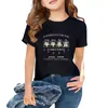 Camiseta Manga Curta Gola Redonda para Meninas, Verão Algodão Puro Moda Atravessando Fronteiras Atacado Exportação Venda Quente Roupa de Verão Camiseta para Crianças Mais Velhas