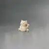 Adorno de escritorio de gato lindo tallado en madera de haya, decoración de coche, manualidad creativa, de mano, trae riqueza y prosperidad