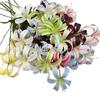 Flores Artificiais 5 Cabeças Lírio Dourado Decoração de Casamento Flores Falsas Mobiliário Doméstico Casamento Novas Flores Decorativas Lírios Multi-Cabeças