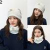 Gorro de Montón Moda de Primavera Gorro de Cuello Tejido Etiqueta de Tela Color Sólido Gorro Pullover Protección para Orejas Gorro para Mujer Gorro de Luna Rizado