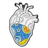 Europa y Estados Unidos broche de colección con forma de corazón visceral de hueso caliente insignia de ambiente divertido de Halloween accesorios de traje