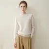 Novedad Otoño/Invierno 2026 Jersey de Punto 100% Cachemira Cuello Semi Alto Redondo Manga Larga Bordado Letras Suave y Esponjoso Jersey de Cachemira