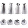 Set grande de 4 piezas boquilla para manga pastelera acero inoxidable 304 rosa galleta 6 dientes 8 dientes 10 dientes 12 dientes herramientas para hornear DIY