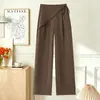 Pantalones Anchos de Cintura Alta Relajados para Mujer, Verano 2026, Tencel Delgado, Caída Fluida, Pierna Recta Casual Adelgazantes, Pantalones Largos