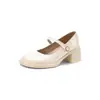 Sapatos Casuais de Novo Estilo com Salto Médio Grosso, Fivela, Solado Plataforma, Tira, Sapatos de Uma Peça, Sapatos de Princesa, Sapatos da Sorte, Tamanhos 33-43, Sapatos de Exportação