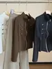 Camiseta de Manga Larga con Cuello Alto Cruzado Estilo Napoleón para Mujer, Nueva Llegada de Otoño, Cremallera, Ajustada, Favorecedora, Top de Temperamento