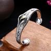 Pulseira de prata esterlina 925 com língua do diabo, pulseira ajustável com abertura para homens e mulheres, joias antigas de tendência retrô em prata tailandesa