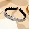 Diadema de Nuevo Estilo Transfronteriza para Mujer, Lujo de Gama Alta, Altura Craneal Alta, Diadema Irregular con Pedrería, Joyería Hecha a Mano DIY para Mujeres