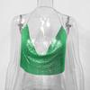 Amazon Sexy Top Popular Transfronterizo Tirante Camisola de Lentejuelas Metálicas para Mujer Dulce y Picante Top de Tirantes Transfronterizo