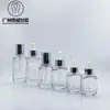 En stock 15ml-l/50ml botella plana manga de hombro galvanizada botella de líquido esencia botella de botella gotero líquido botella plana de fondo grueso botella de vidrio