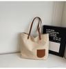Bolso de Compras de Lona Patchwork de Moda, Bolso Tote Casual de Gran Capacidad Estilo Nuevo para Estudiantes, Bolso de Hombro Sencillo