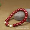 Pulsera Moderna de Arena Morada Dorada Natural y Cinabrio, Estilo Pareja, Accesorio de Cuentas Hecho a Mano, Suministro al por Mayor para Streamers