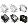 Carregador multi-porta 4USB Padrão Europeu Carregador de celular Britânico e Americano qc3.0 Carregador de Viagem carregamento rápido