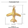 Avião Transfronteiriço Coração Trevo de Quatro Folhas DIY Pingente de Aço Inoxidável Pulseira de Morango Feminina Colar Joia de Aço Titânio Pingente