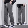 Calça Casual Transfronteiriça para Homens, Nova Roupa de Trabalho Longa para Primavera e Verão, Esportiva de Caimento Solto, Calça Reta de Tamanho Grande, Calça Unissex de Perna Larga