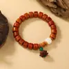 Pulseras de Hueso de Vaca Natural de Xizang para Hombres y Mujeres, Venta al por Mayor de Hueso de Yak Vintage Estilo Étnico Joyería Retro, Cuentas de Barril de Hueso