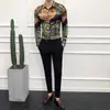 Camisa de manga larga de moda europea y americana para hombre, estilo coreano ajustado, personalizada, moderna, con estampado de flores, retro europeo 1913C Verde-P