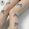 Meias de Pérola com Laço de Desejo Puro Meias Doces Meias Lolita de Seda Branca Meias Femininas Ultrafinas de Qualquer Corte Anti-Fio