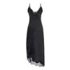 Venta al por mayor Otoño 2025 Nuevo Vestido de Tirantes de Encaje para Mujer Estilo Europeo y Americano 8917 Café, Albaricoque, Negro Poliéster Corte Ajustado