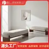 Banqueta para Trocar Sapatos Minimalista Moderna de Luxo Nórdico, Banco Longo para Sala de Estar, Banco Sofá de Descanso, Banco de Madeira Maciça com Tecido para Final de Cama