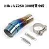 Tubo de escape intermediário dianteiro de liga de titânio pequeno NINJIA 250 300 400 Z250 Z300 Z400