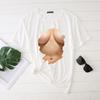 Playera de mujer de talla grande europea y americana audaz divertida de manga corta top spoof de manga corta cuello redondo
