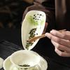 Pintado a mano de fábrica tallado en pelo panda té té cerámica rollo hoja té loto té de despertar té té juego de té kung fu accesorios para ceremonia del té