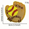 Parche Bordado de Dibujos Animados Amarillo Béisbol Termoadhesivo Parche Bordado con Borde Dorado para Ropa Accesorios Serie Deportiva