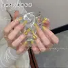 Rico e Luxuoso Bestseller de Ponta Strass Dourado Amarelo para Nail Art Pacote Misto Super Brilhante Dourado Amarelo K9 Fundo Pontiagudo Forma Fantasia Nail Art DIY