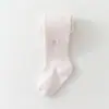 Meias-calças Femininas Estilo Novo Primavera e Outono Algodão Penteado Bordado Laço Ponto Médio Pequeno Camada Base Meias-calças Roupa Externa Bebê Recém-nascido
