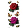 Calcomanías de Tatuaje de Rosa Tridimensional 3D Douyin Celebridad de Internet Impresión a Color Calcomanías de Tatuaje Mariposa Flor Calcomanías de Tatuaje Impermeables