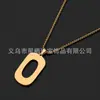 Colar Masculino de Aço Inoxidável Dourado com 26 Letras Corrente de Pérola Colorfast Fashion 60cm Joias Atacado Colar de Aço Titânio