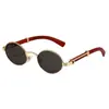 Novos óculos de sol imitação de madeira vintage óculos de sol ovais masculinos óculos de sol femininos da moda europeia e americana óculos de sol com proteção UV