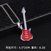 Colar de Aço Inoxidável para Guitarra de Cor Simples Hip Hop Rock Jazz Design de Pingente Nicho Acessórios de Pingente para Festival de Música