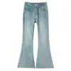 Pantalones Acampanados con Adorno de Encaje para Mujeres Petites 2026 Nuevo Otoño Cintura Alta Adelgazantes Versátiles Pantalones de Mezclilla Elásticos
