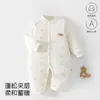 Mameluco acolchado fino de una pieza para bebé, ropa elegante para lactantes, enterizo cálido sin costuras de apertura frontal para bebés de un año