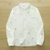 Camisa de Gasa de Algodón de Doble Capa con Mangas Largas y Divertido Bordado de Pony de Dibujos Animados, Suave, Amigable con la Piel, Ligera, Transpirable, Top Holgado de Algodón Puro