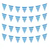 Bandeira de Corda Alemã Oktoberfest Decoração de Grade de Pátio Tecido Bávaro Xadrez Azul e Branco Bandeira Suspensa