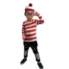 Disfraz Familiar de Halloween Inteligente Wally ¿Dónde está Wally Animación Británica Disfraz de Pareja Cosplay