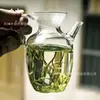 Tetera Pequeña Estilo Dinastía Song, Tetera Alta de Borosilicato con Filtro Integrado para Separación de Té y Agua, Dispensador Pequeño de Agua, Tetera para Té Verde