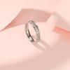 Anillo de Acero de Titanio con Brillo de Lujo, Diseño de Cielo Estrellado Plateado, Fila Única de Diamantes, Anillo de Pareja Personalizado de Moda